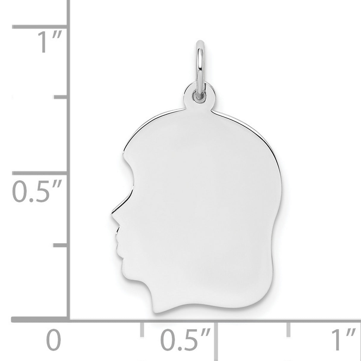 Engravable Girl Polished Front/Satin Back Disc Charm Pendant in Real 925 Sterling Silver