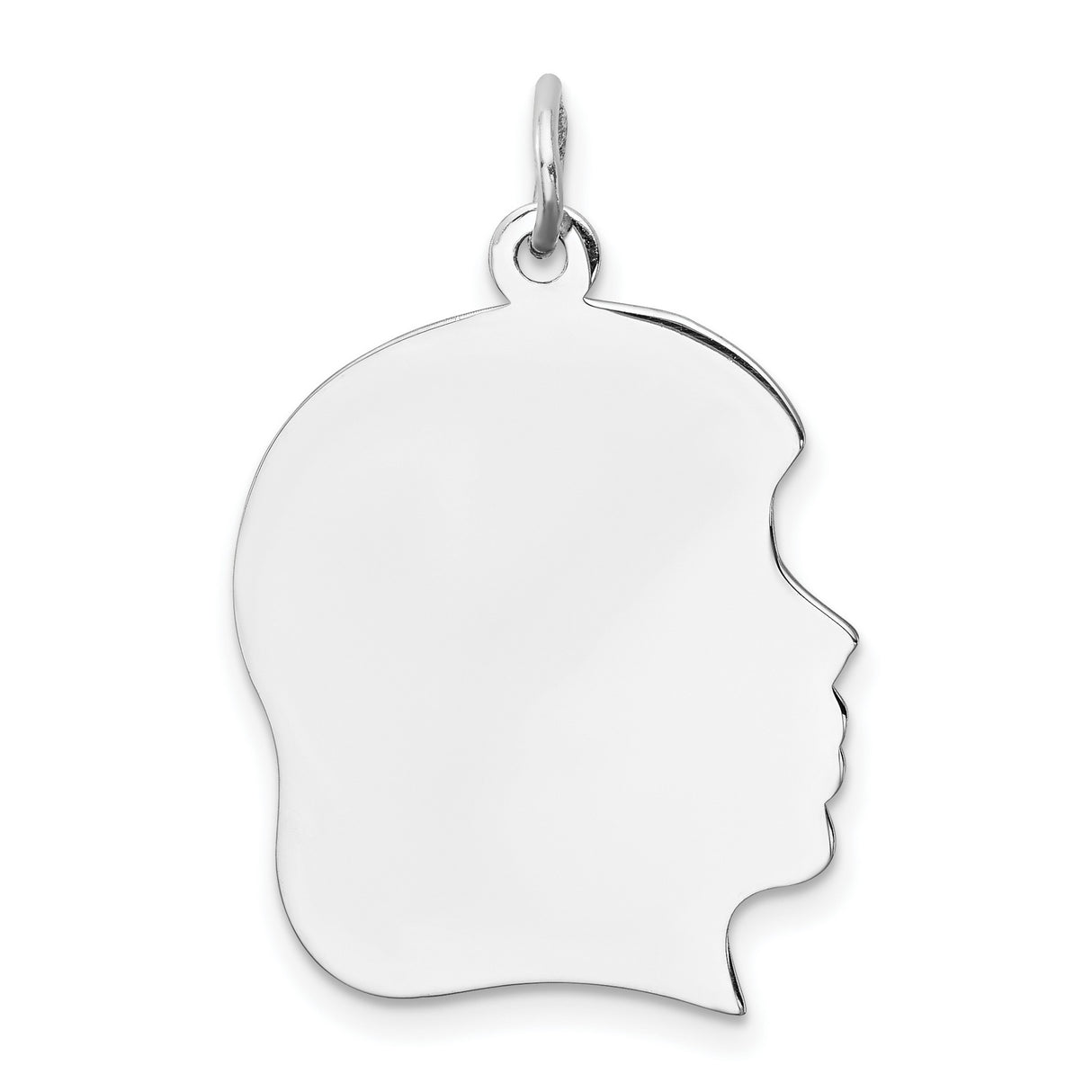 Engravable Girl Polished Front/Satin Back Disc Charm Pendant in Real 925 Sterling Silver