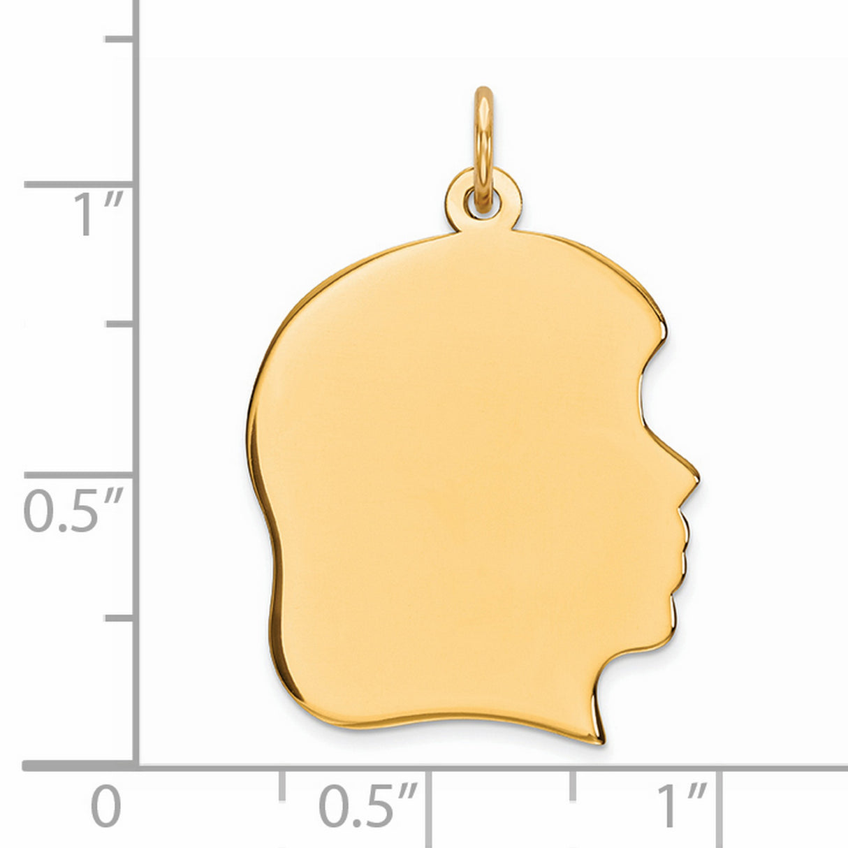 Engravable Girl Polished Disc Charm Pendant in Real 925 Sterling SIlver