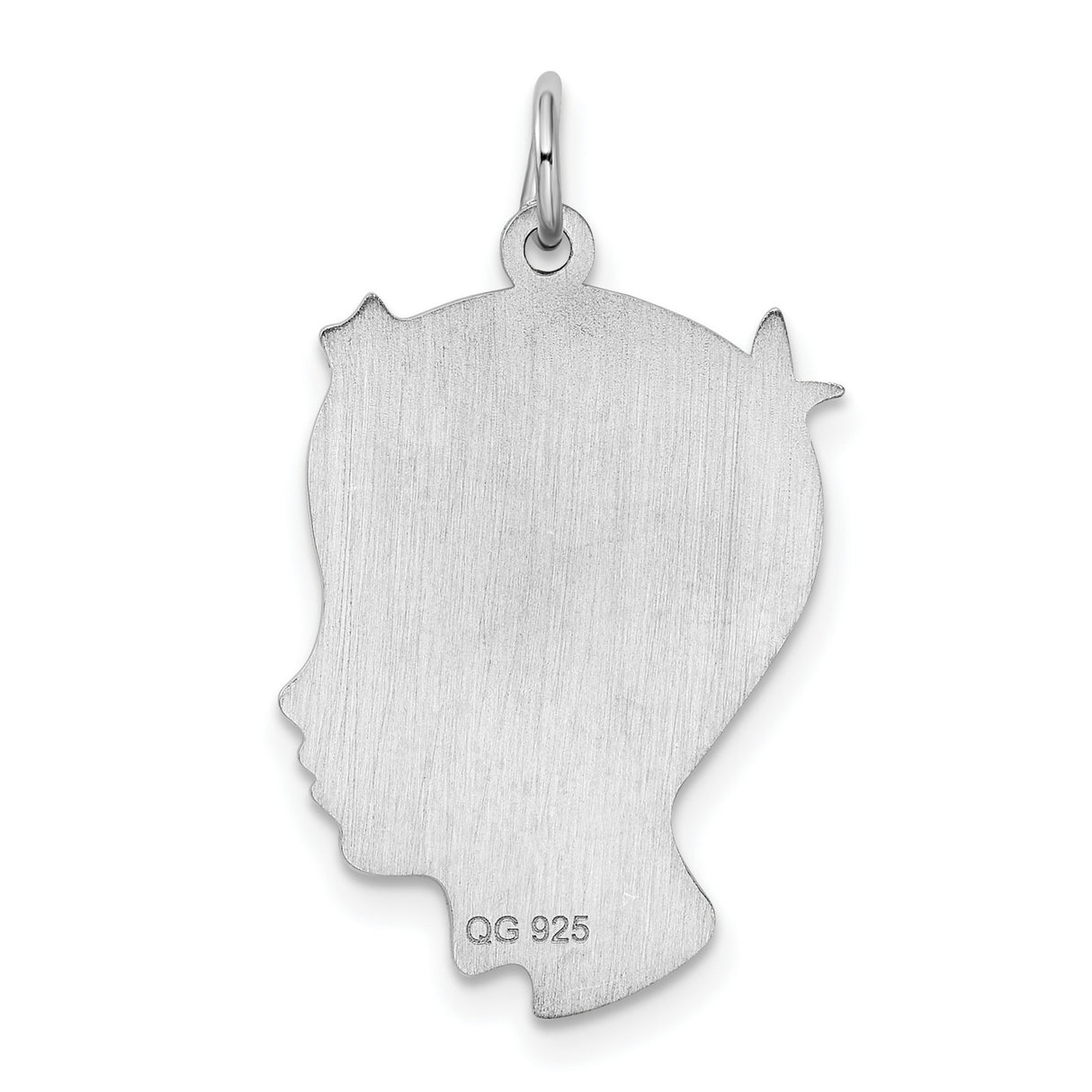 Engravable Boy Polished Front/Satin Back Disc Charm Pendant in Real 925 Sterling Silver
