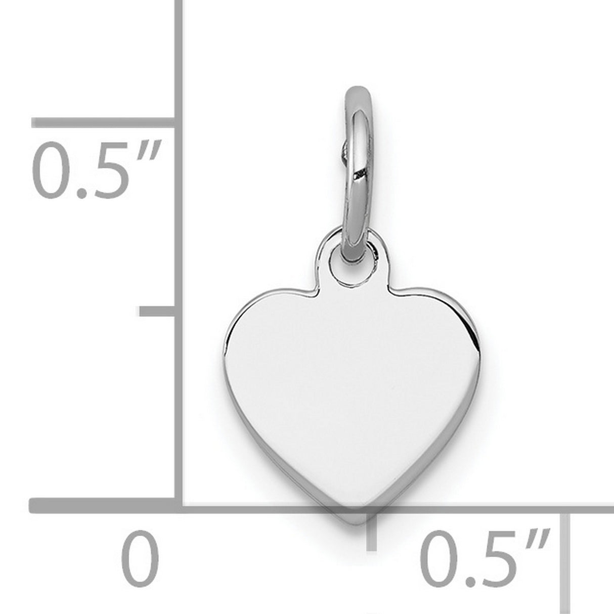 Engravable Heart Polished Front/Satin Back Disc Charm Pendant in Real 925 Sterling Silver