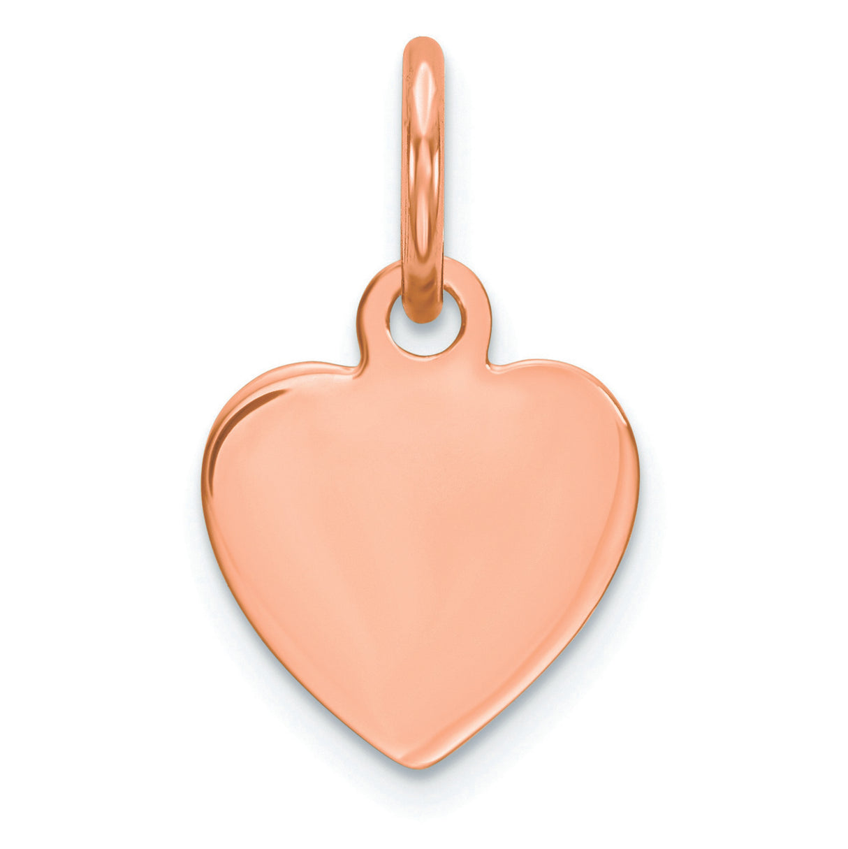 Engravable Heart Polished Front/Satin Back Disc Charm Pendant in Real 925 Sterling SIlver