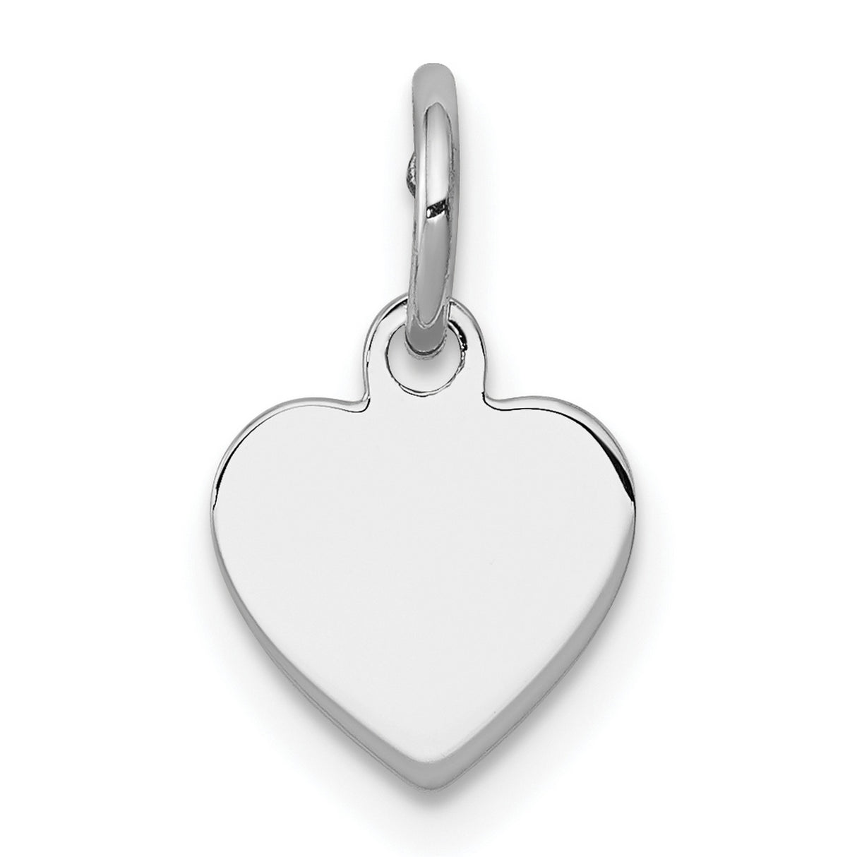 Engravable Heart Polished Front/Satin Back Disc Charm Pendant in Real 925 Sterling Silver