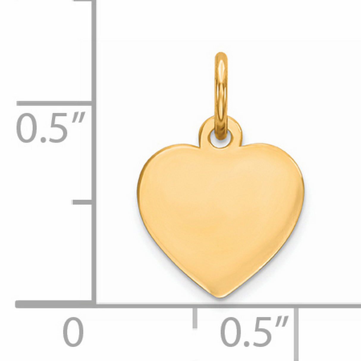 Engravable Heart Polished Disc Charm Pendant in Real 925 Sterling SIlver