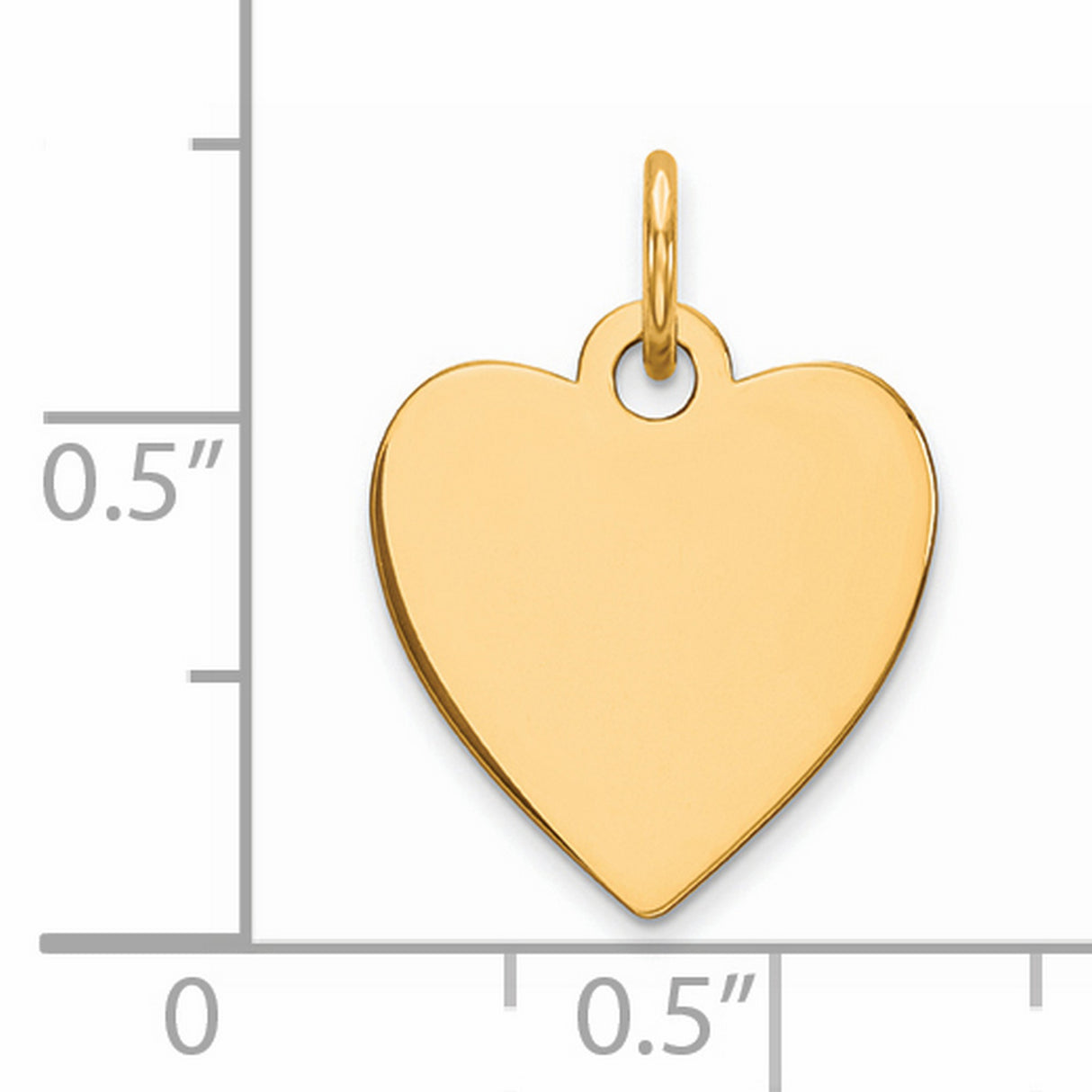 Engravable Heart Polished Disc Charm Pendant in Real 925 Sterling SIlver