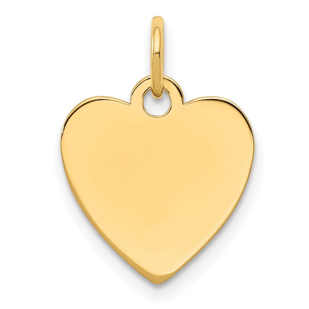 Engravable Heart Polished Disc Charm Pendant in Real 925 Sterling SIlver