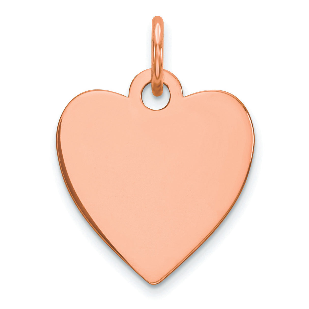 Engravable Heart Polished Front/Satin Back Disc Charm Pendant in Real 925 Sterling SIlver