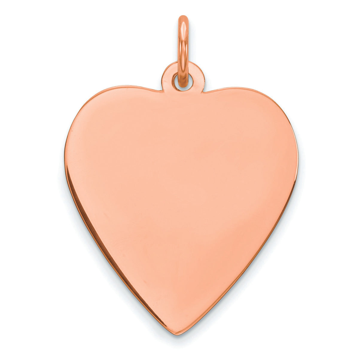 Engravable Heart Polished Front/Satin Back Disc Charm Pendant in Real 925 Sterling SIlver
