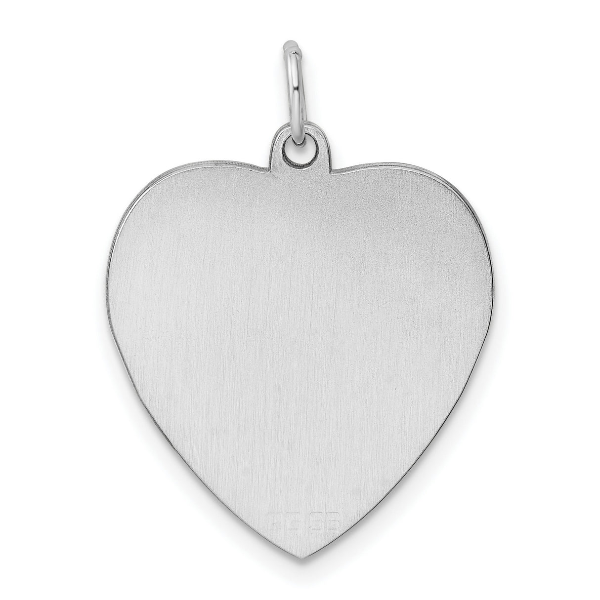 Engravable Heart Polish Front/Satin Back Disc Charm Pendant in Real 925 Sterling SIlver