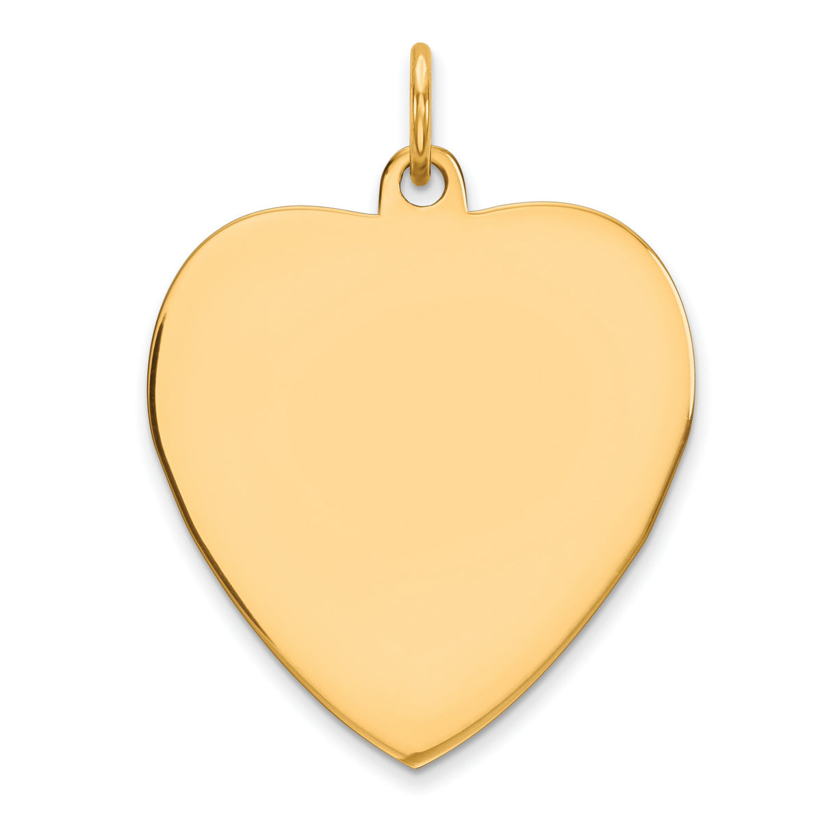 Engravable Heart Polished Disc Charm Pendant in Real 925 Sterling SIlver