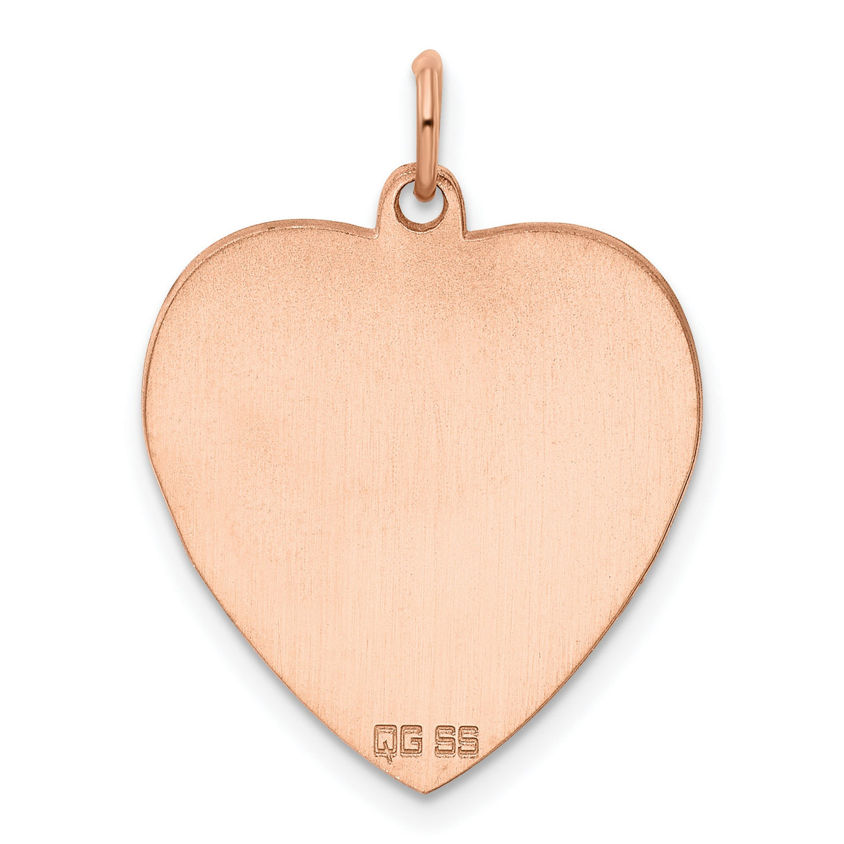 Engravable Heart Polished Front/Satin Back Disc Charm Pendant in Real 925 Sterling SIlver