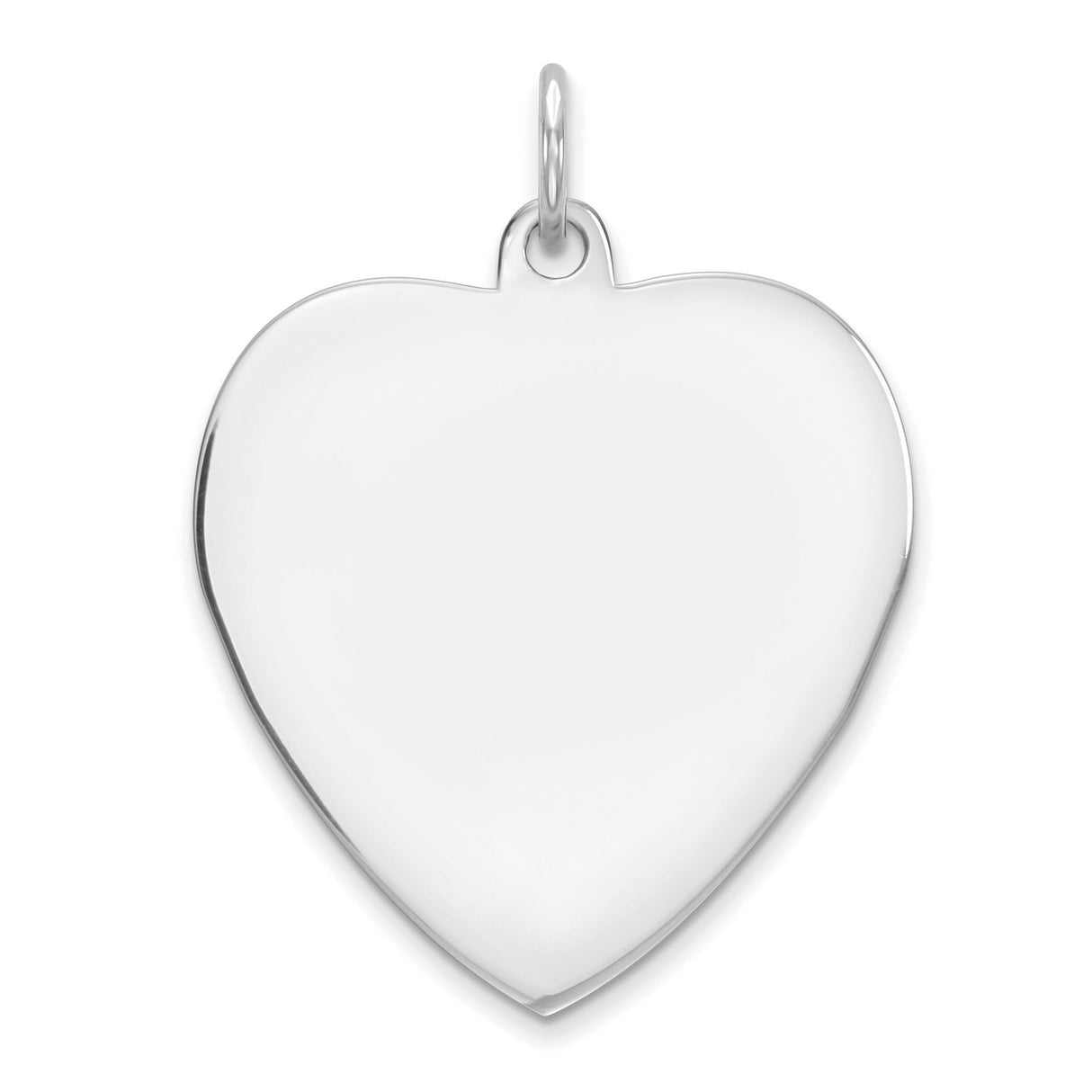 Engravable Heart Polish Front/Satin Back Disc Charm Pendant in Real 925 Sterling SIlver