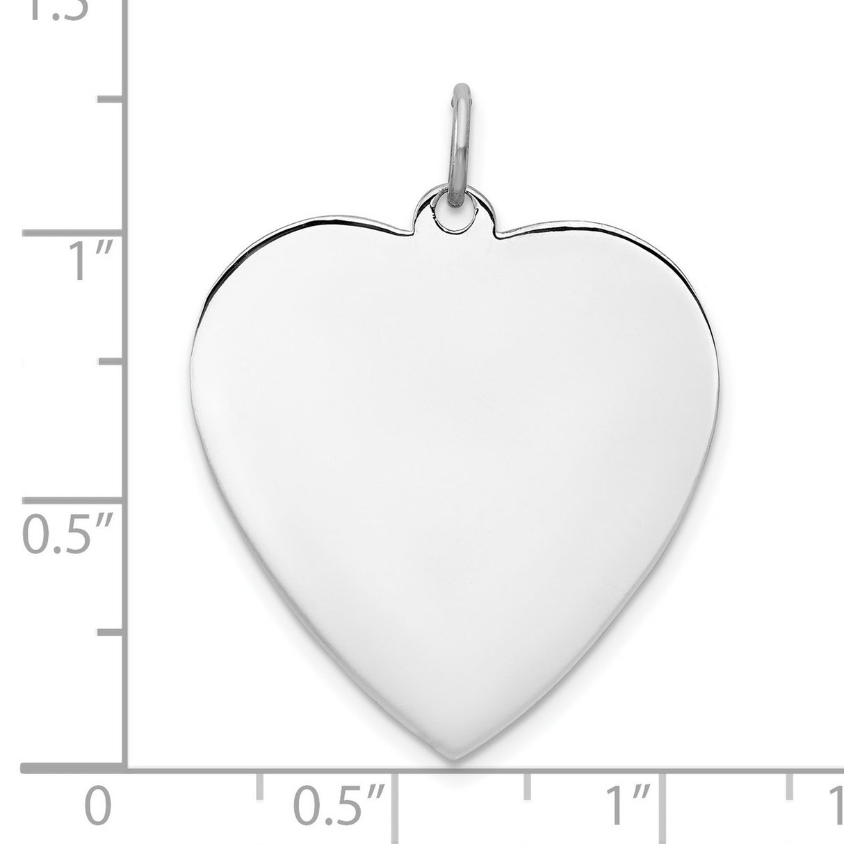 Engravable Heart Polish Front/Satin Back Disc Charm Pendant in Real 925 Sterling Silver