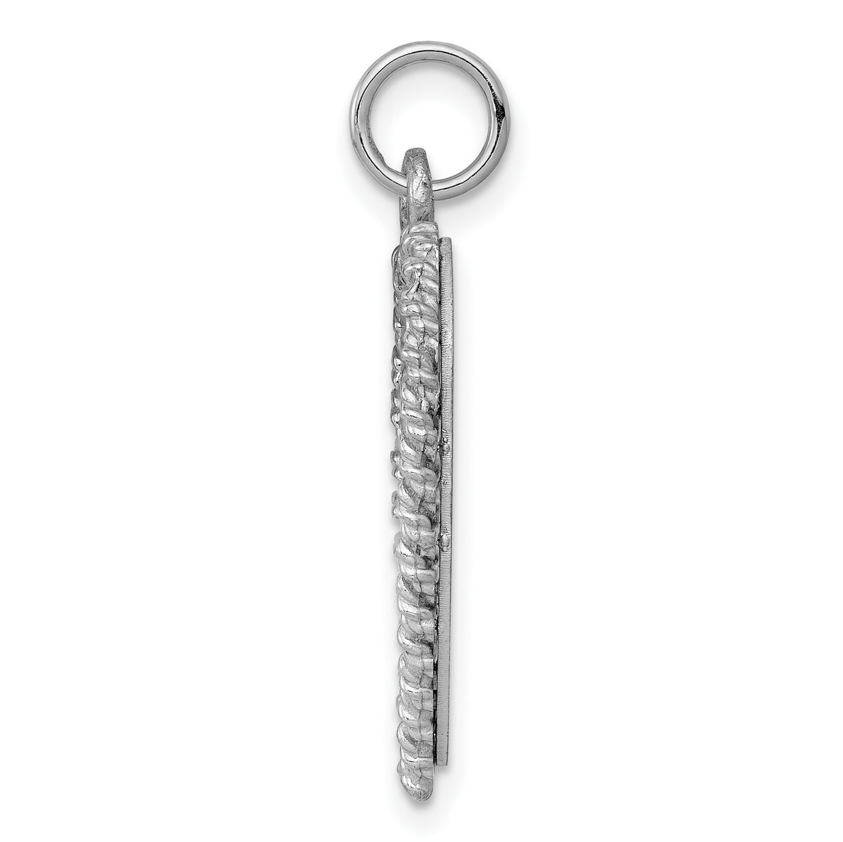 Engravable Heart Polished Front/Satin Back Disc Charm Pendant in Real 925 Sterling Silver