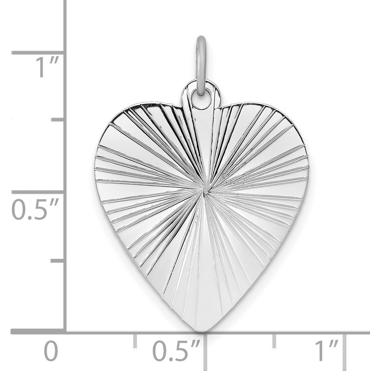 Engravable Heart Polished Front/Satin Back Disc Charm Pendant in Real 925 Sterling Silver