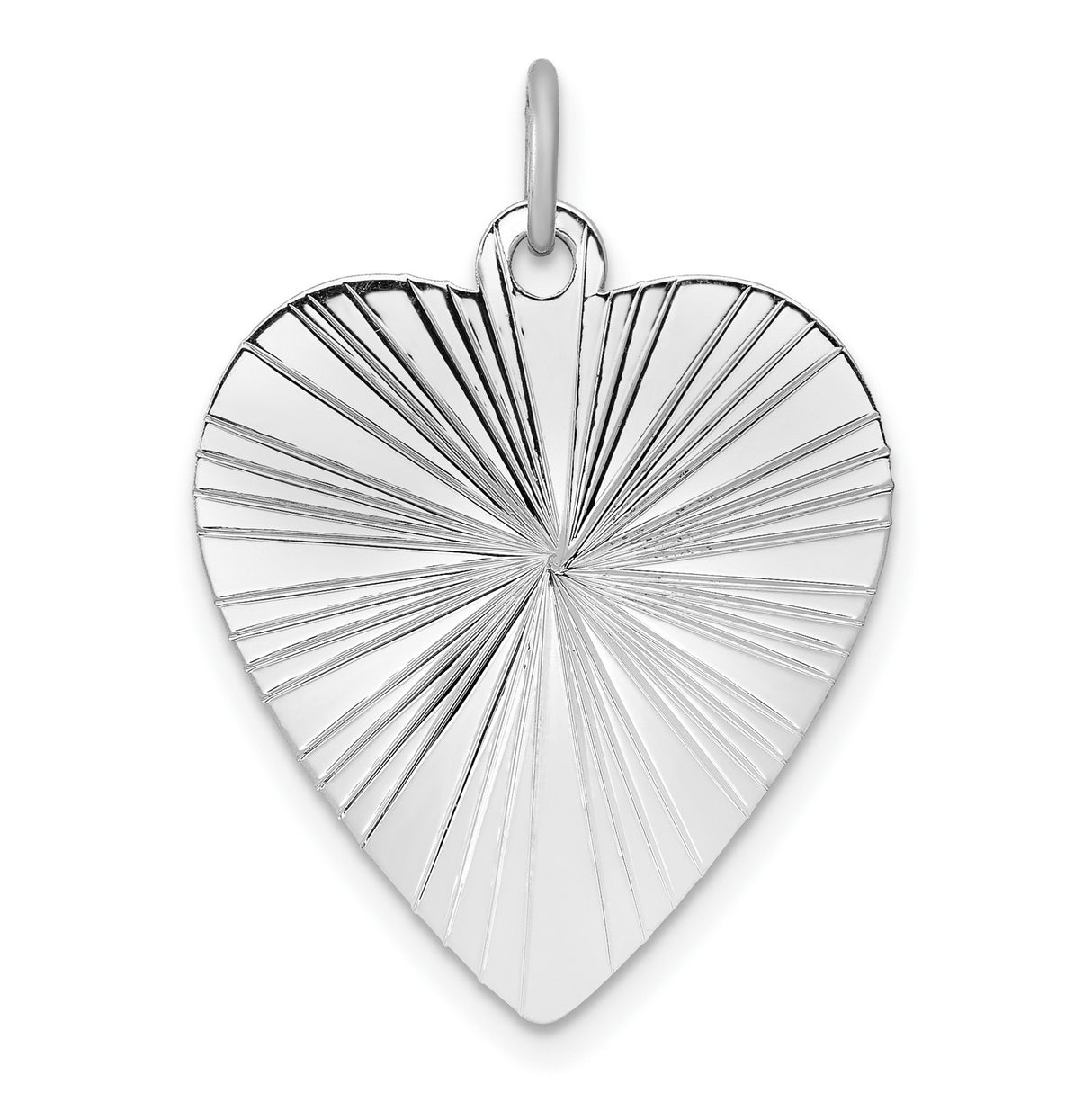 Engravable Heart Polished Front/Satin Back Disc Charm Pendant in Real 925 Sterling Silver