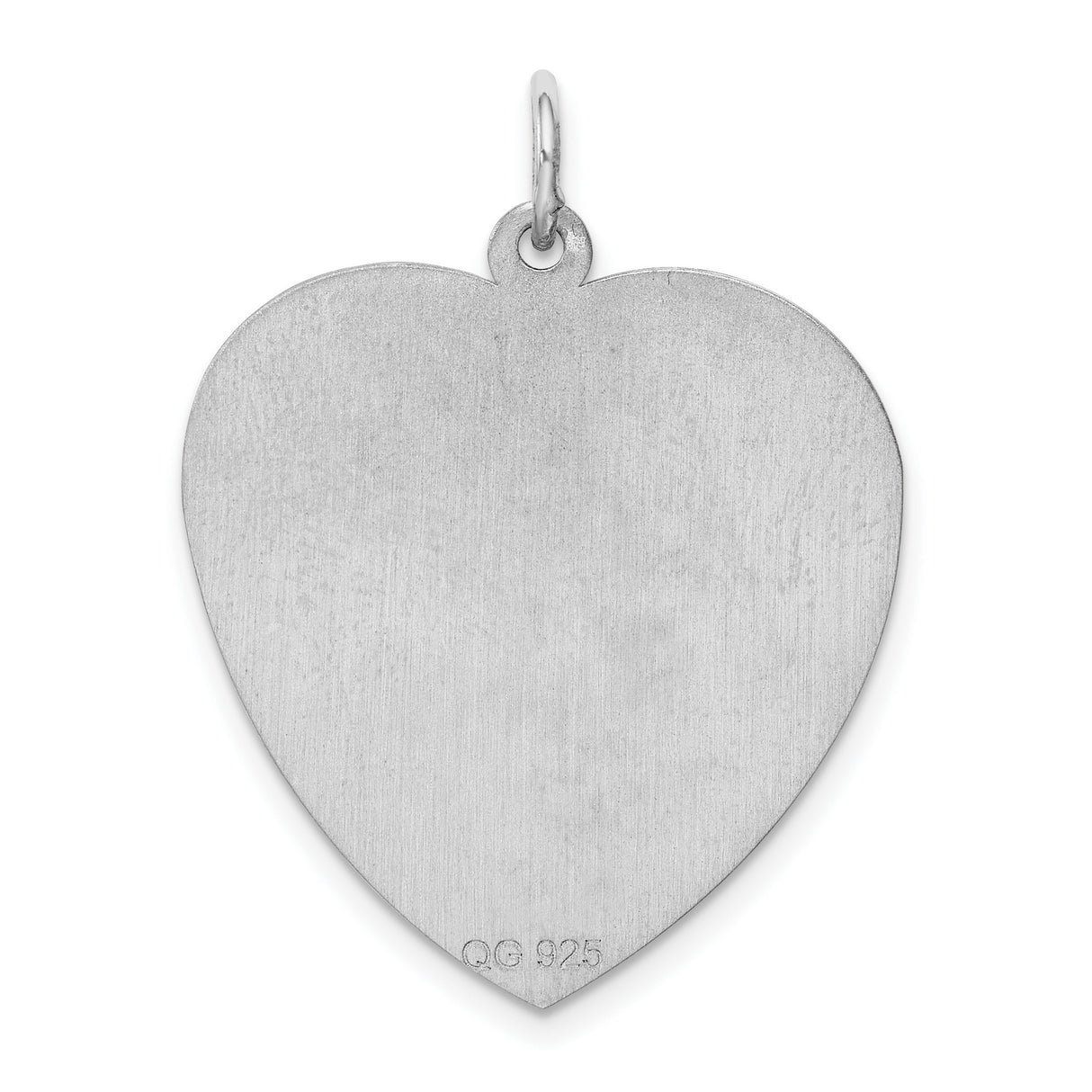 Engravable Heart Disc Charm Pendant in Real 925 Sterling Silver