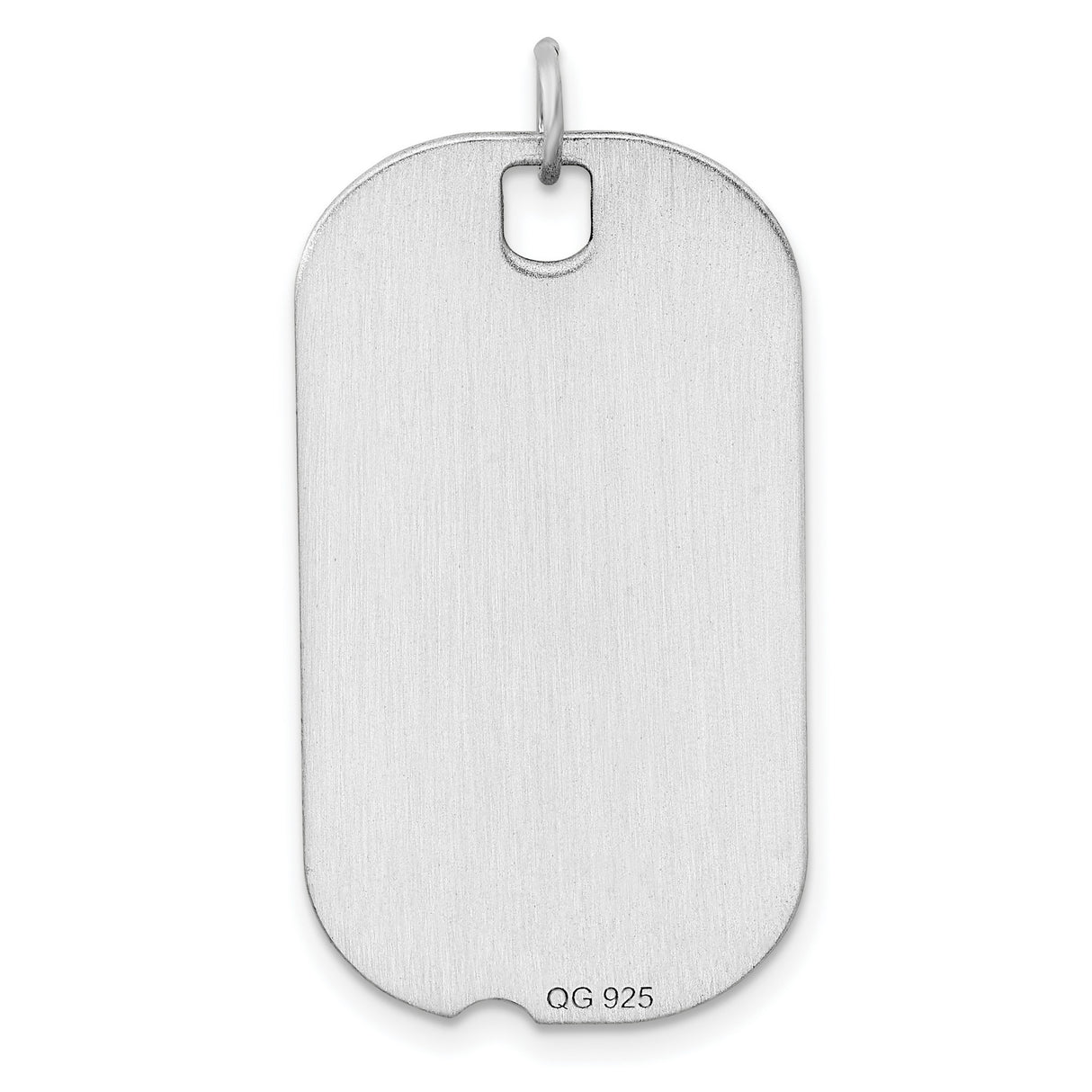 Engravable Dog Tag Polished Front/Satin Back Disc Charm Pendant in Real 925 Sterling Silver