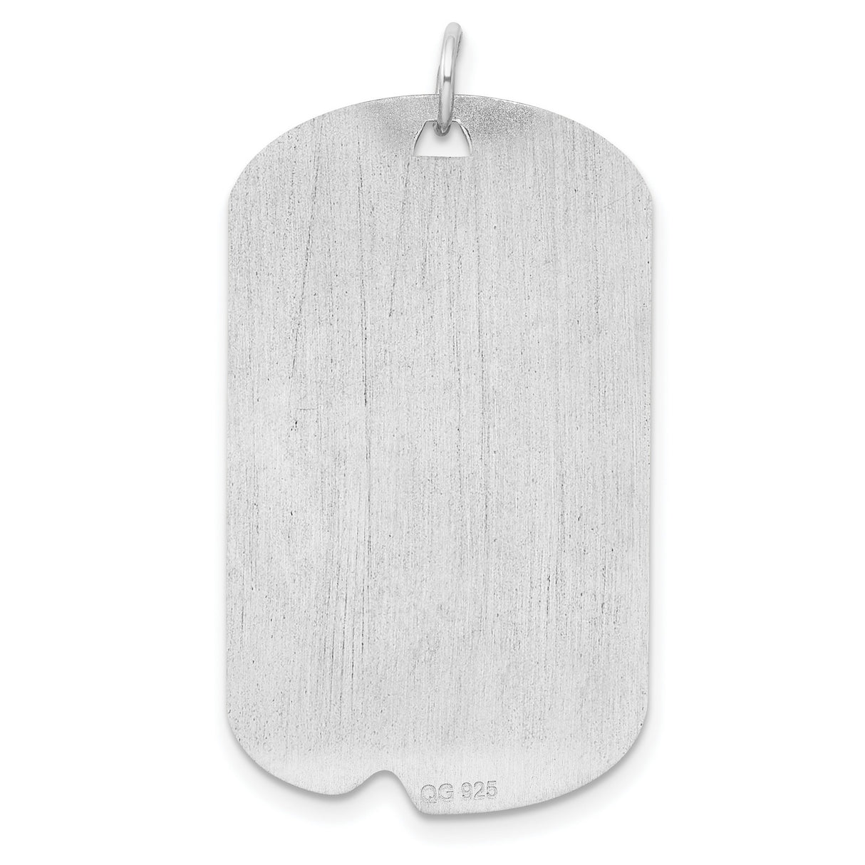 Engravable Dog Tag Polished Front/Satin Back Disc Charm Pendant in Real 925 Sterling Silver