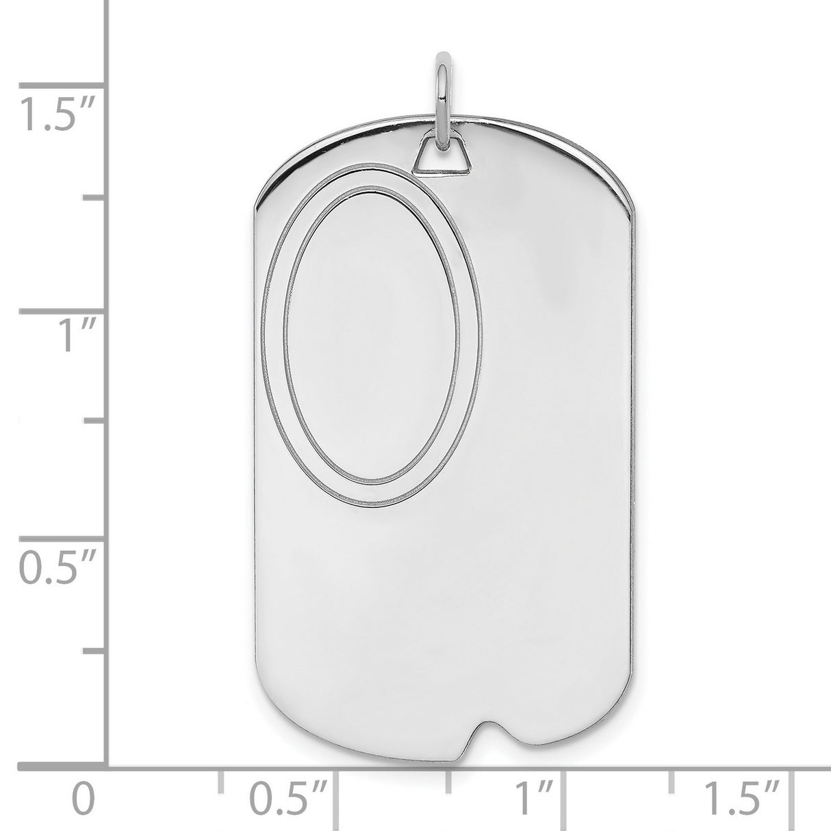 Engravable Dog Tag Polished Front/Satin Back Disc Charm Pendant in Real 925 Sterling Silver