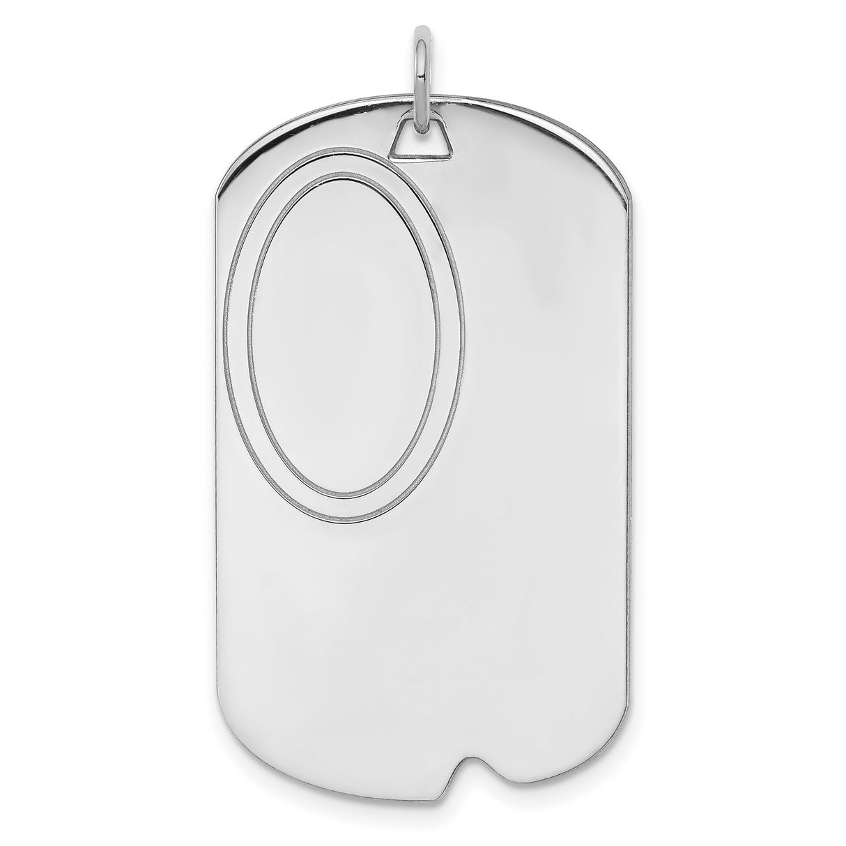 Engravable Dog Tag Polished Front/Satin Back Disc Charm Pendant in Real 925 Sterling Silver