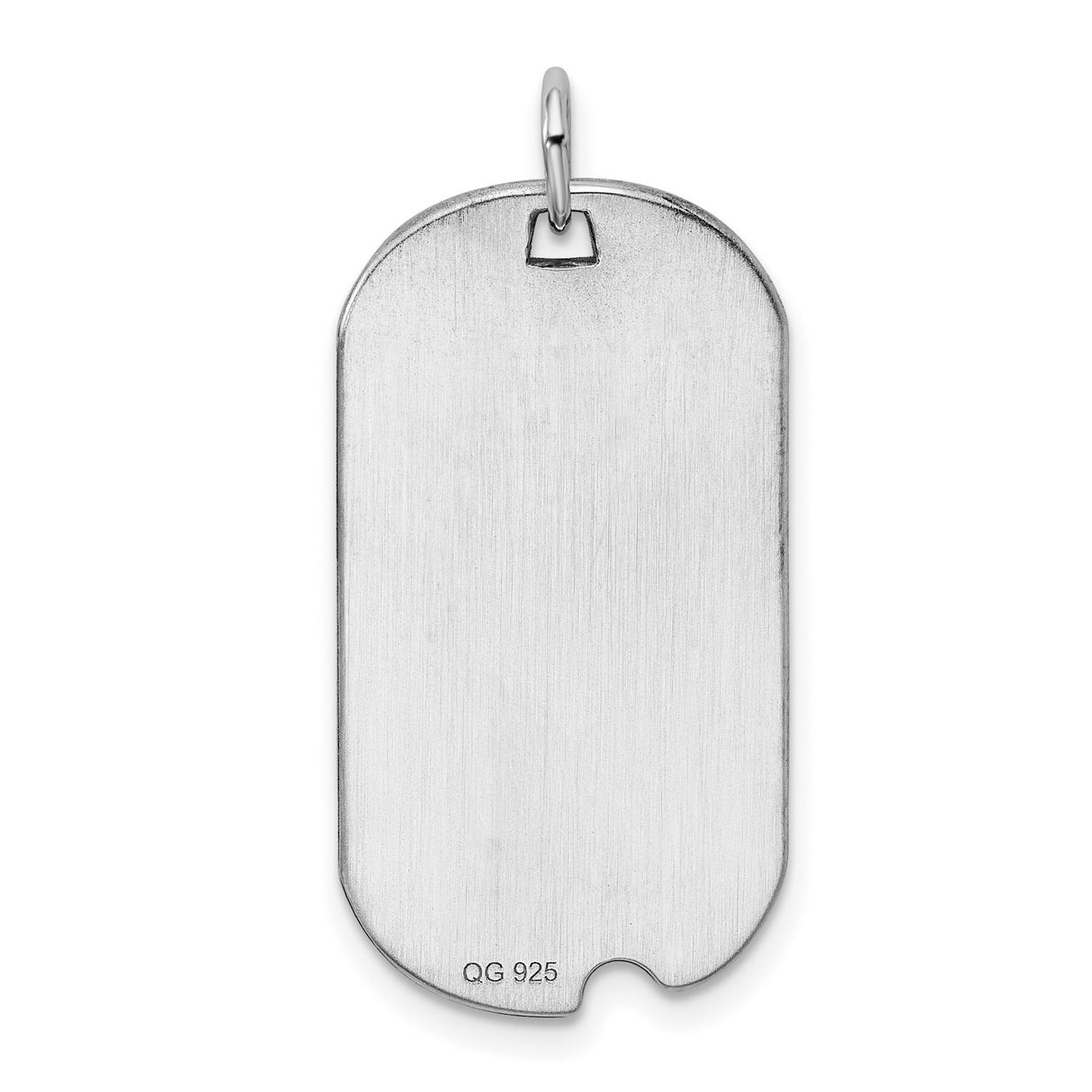 Engravable Dog Tag Polish Front/Satin Back Disc Charm Pendant in Real 925 Sterling Silver