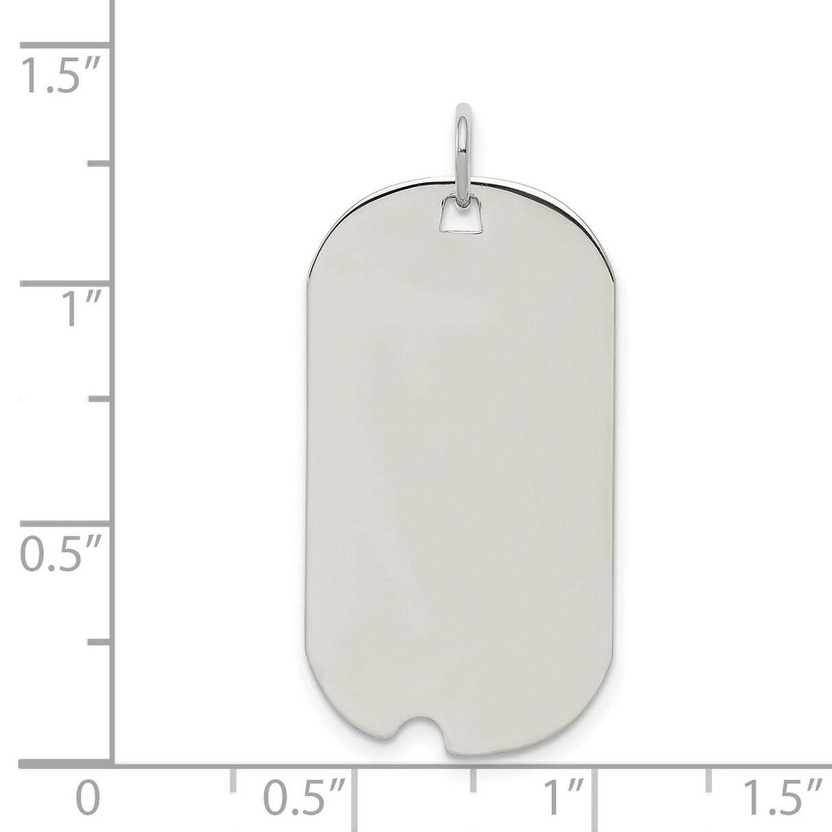 Engravable Dog Tag Polish Front/Satin Back Disc Charm Pendant in Real 925 Sterling Silver