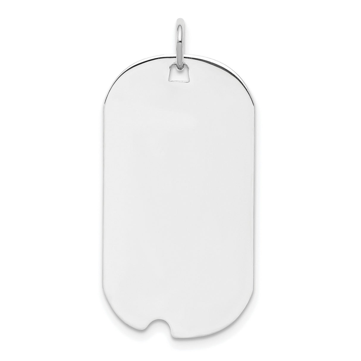 Engravable Dog Tag Polish Front/Satin Back Disc Charm Pendant in Real 925 Sterling Silver