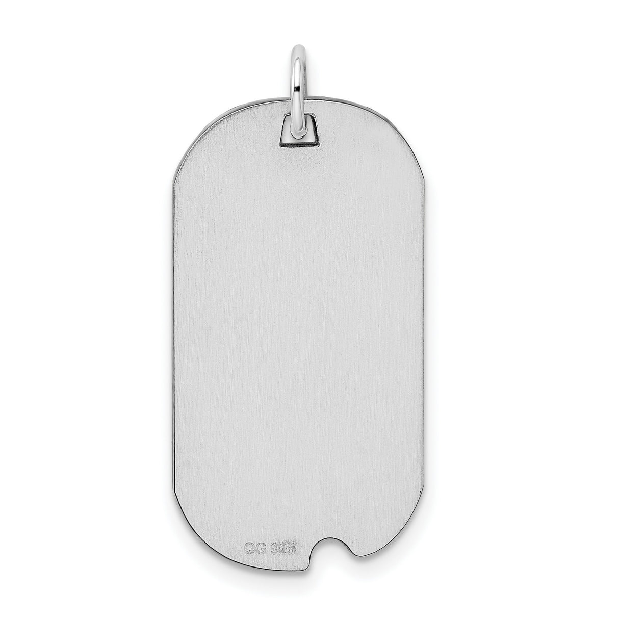 Engravable Dog Tag Polish Front/Satin Back Disc Charm Pendant in Real 925 Sterling Silver
