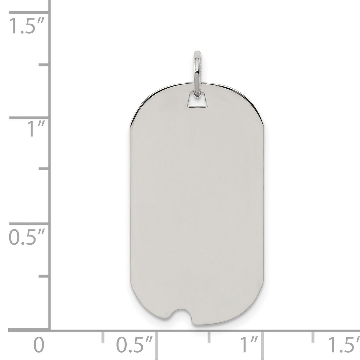 Engravable Dog Tag Polish Front/Satin Back Disc Charm Pendant in Real 925 Sterling Silver