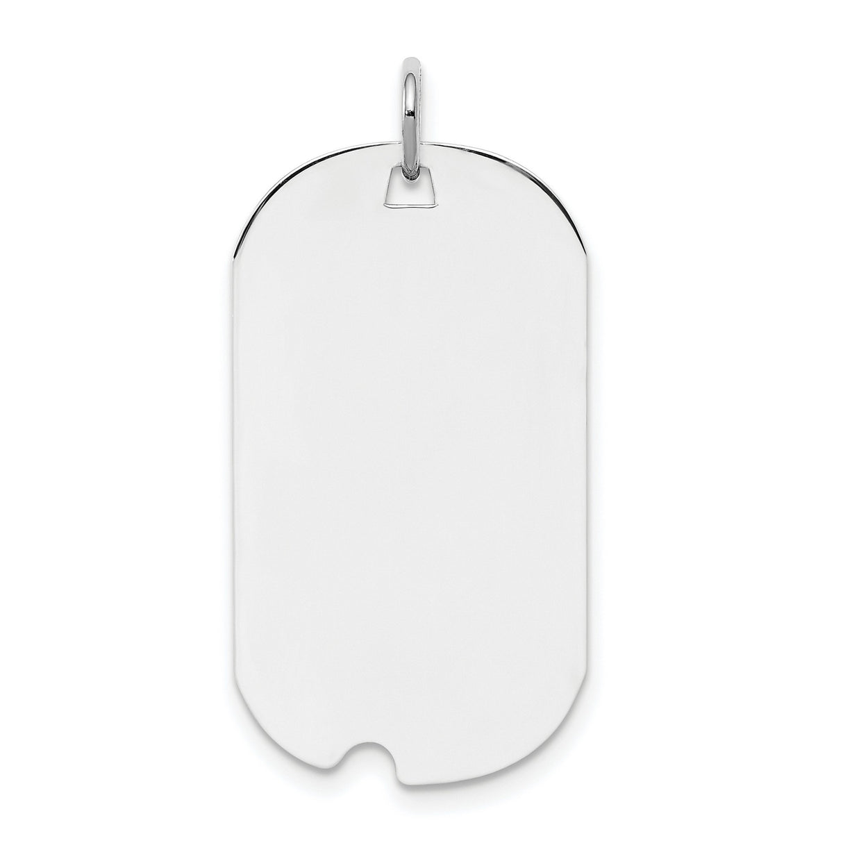 Engravable Dog Tag Polish Front/Satin Back Disc Charm Pendant in Real 925 Sterling Silver