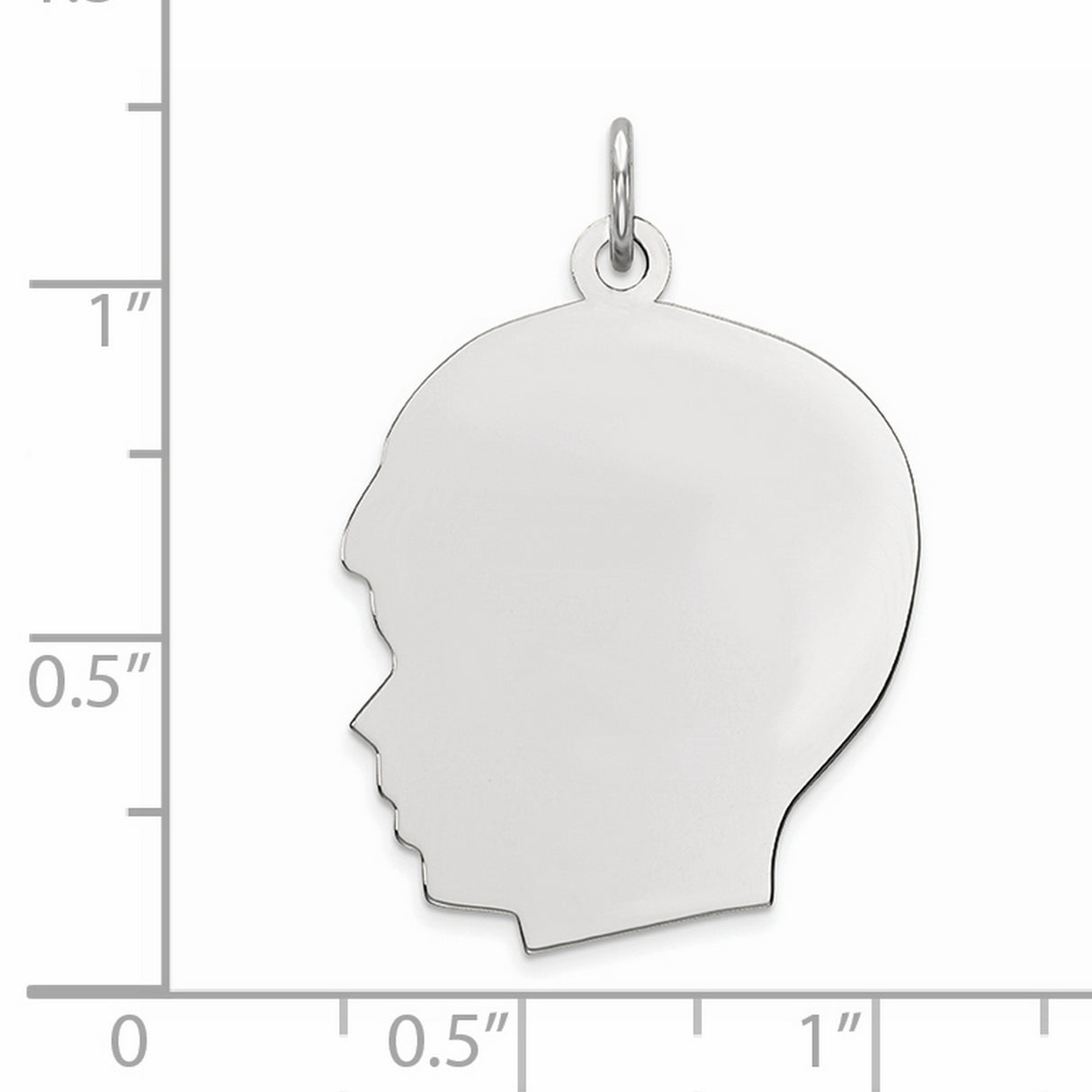 Engravable Boy Polished Front/Satin Back Disc Charm Pendant in Real 925 Sterling Silver