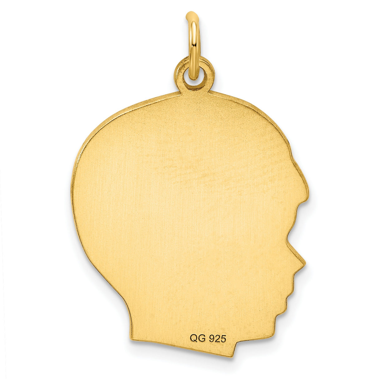 Engravable Boy Polished Disc Charm Pendant in Real 925 Sterling SIlver