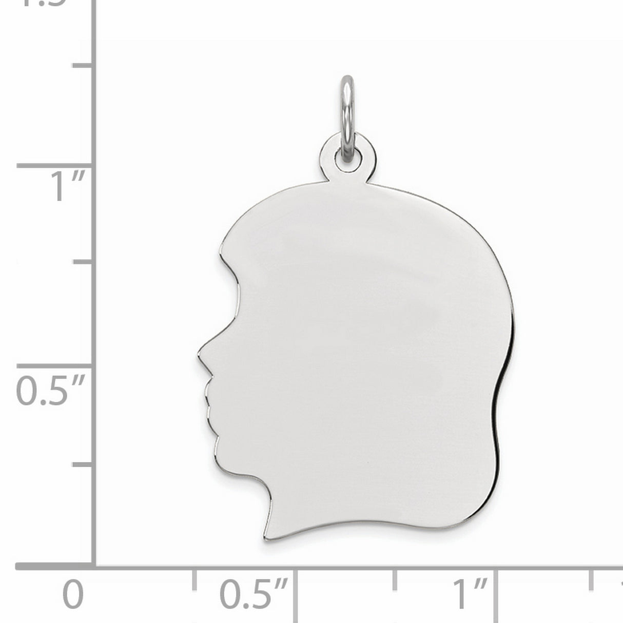Engravable Girl Polished Front/Satin Back Disc Charm Pendant in Real 925 Sterling Silver