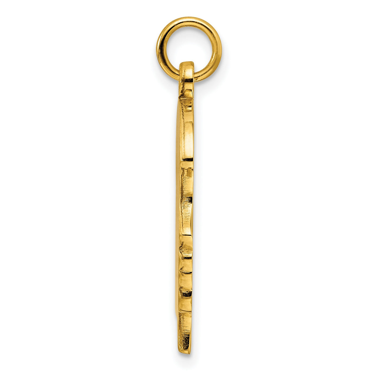 Engravable Girl Polished Disc Charm Pendant in Real 925 Sterling SIlver