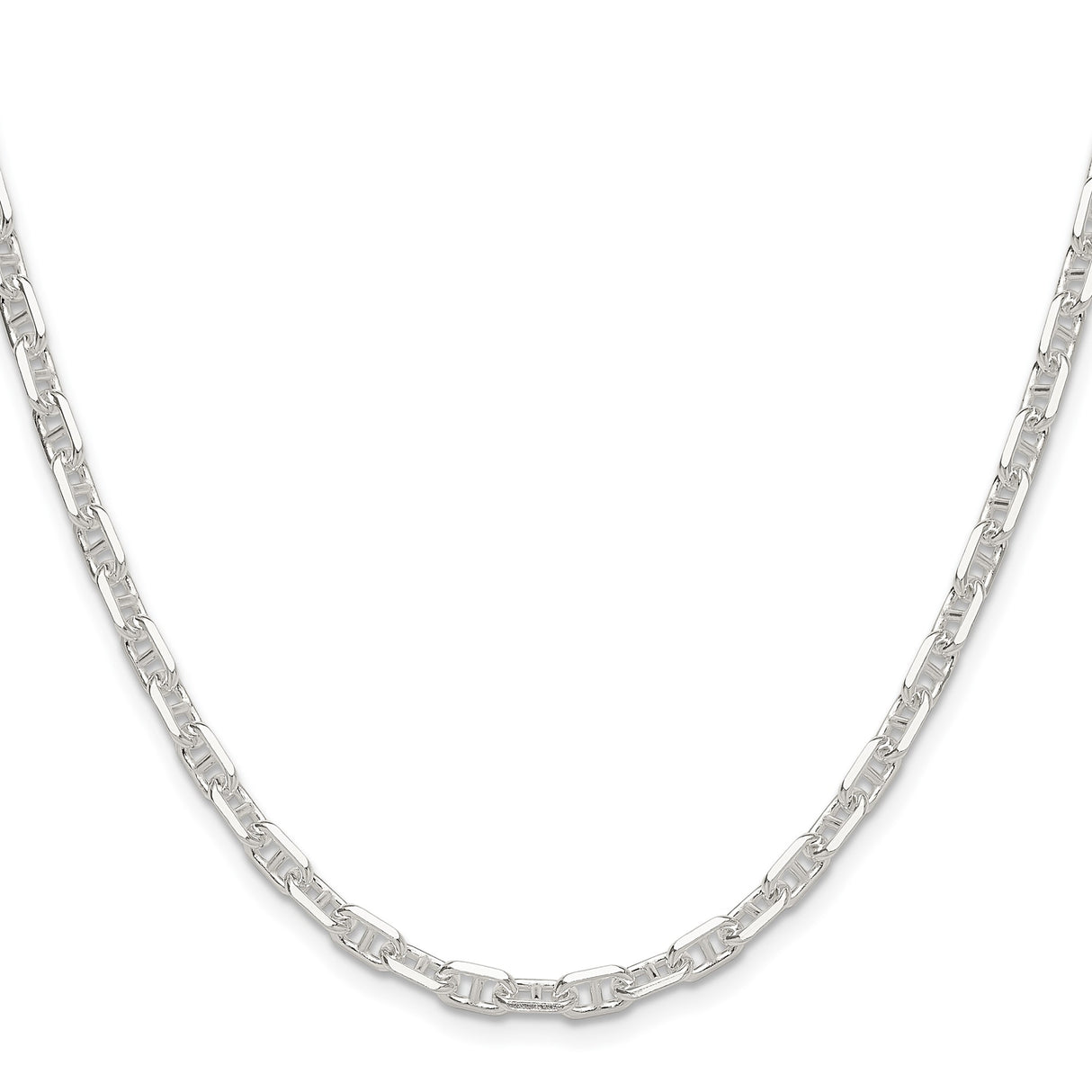 925 White Gold 4.75 mm Polished Chain Necklace
