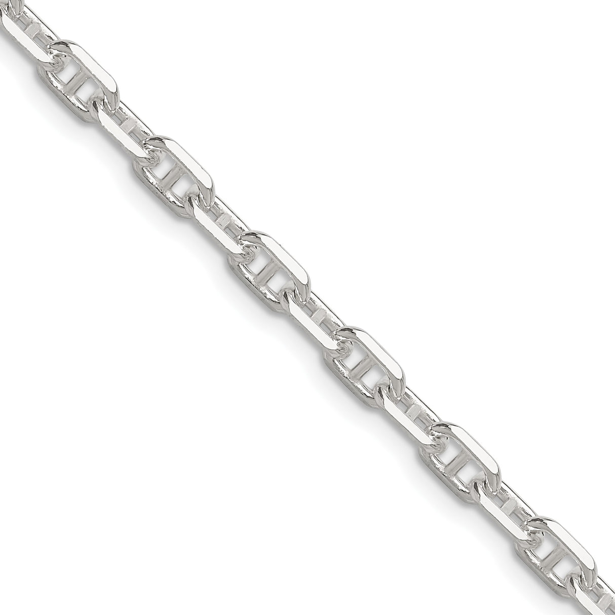 925 White Gold 4.75 mm Polished Chain Necklace detail view
