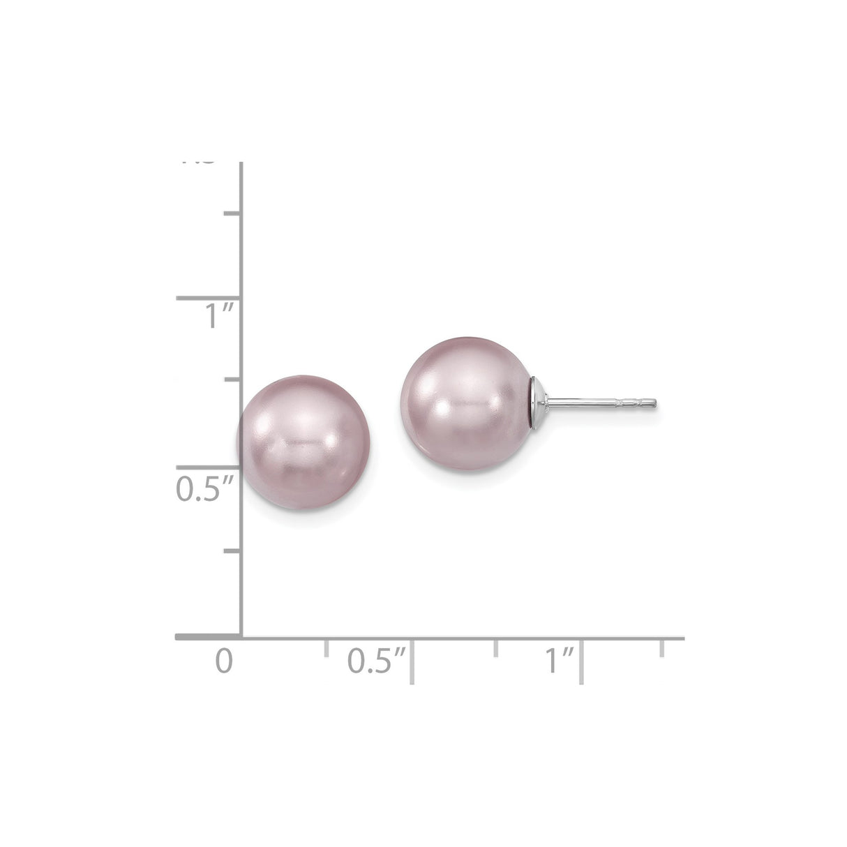 Sterling Silver Stud Earrings with Pink Shell Pearls, Classic and Delicate Design for Women