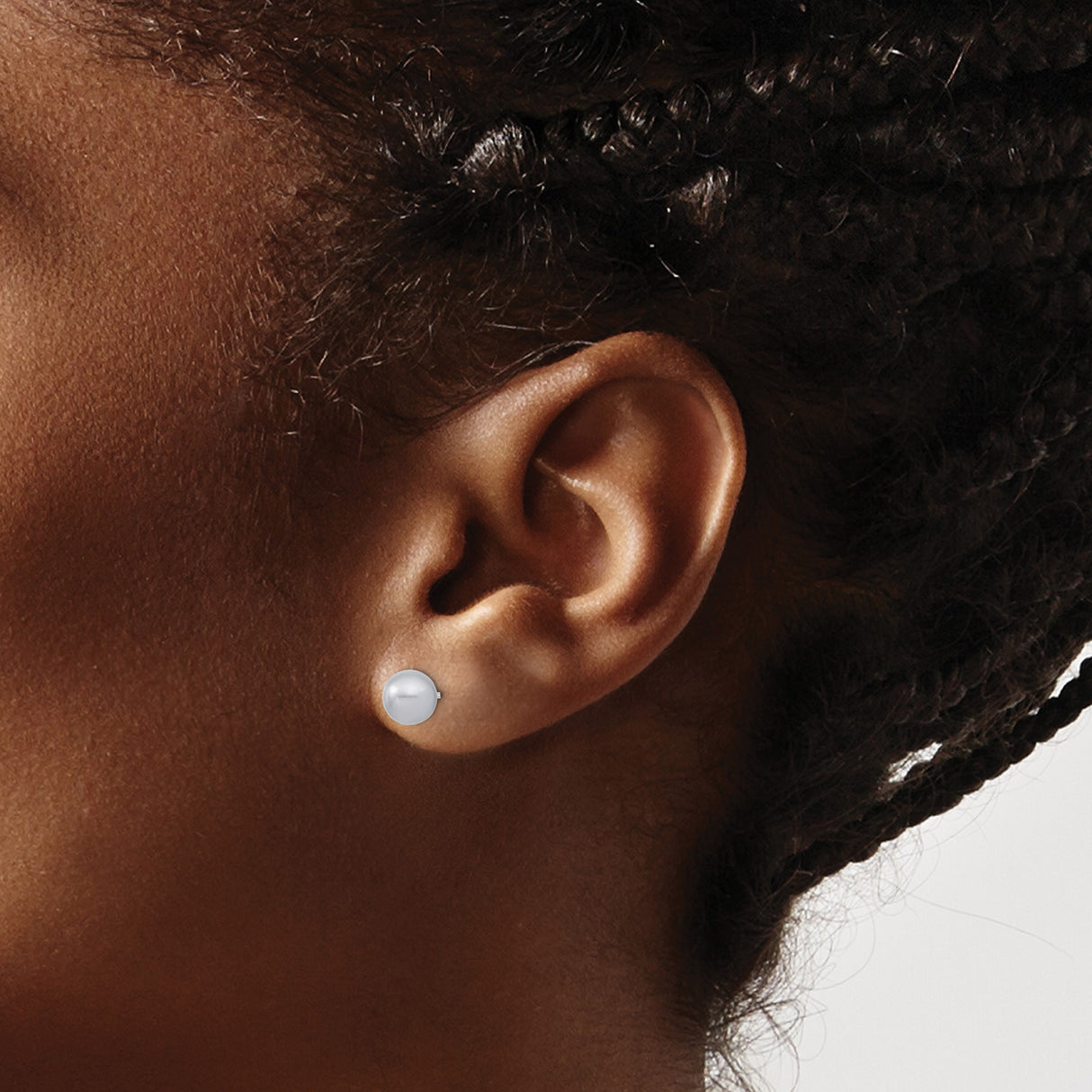 Sterling Silver Ball Stud Earrings with Shell, Classic Minimalist Design for Women and Men