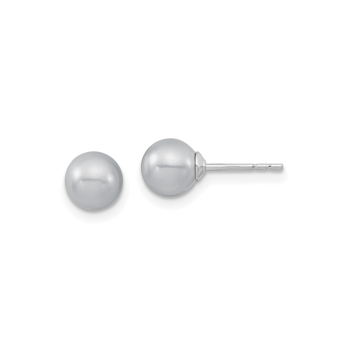 Sterling Silver Ball Stud Earrings with Shell, Classic Minimalist Design for Women and Men