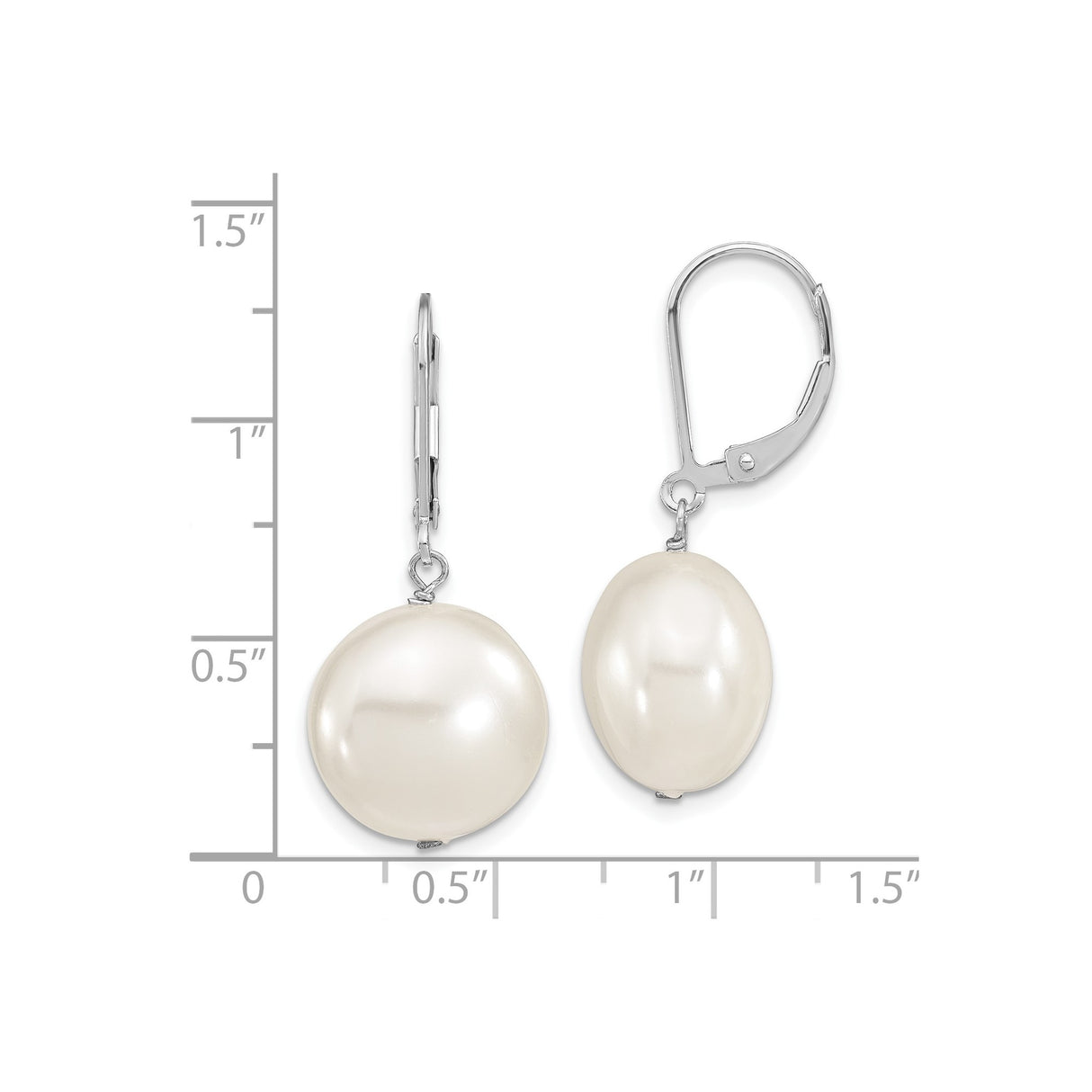 Sterling Silver Drop Earrings with Shell, Leverback Dangle Style for Women