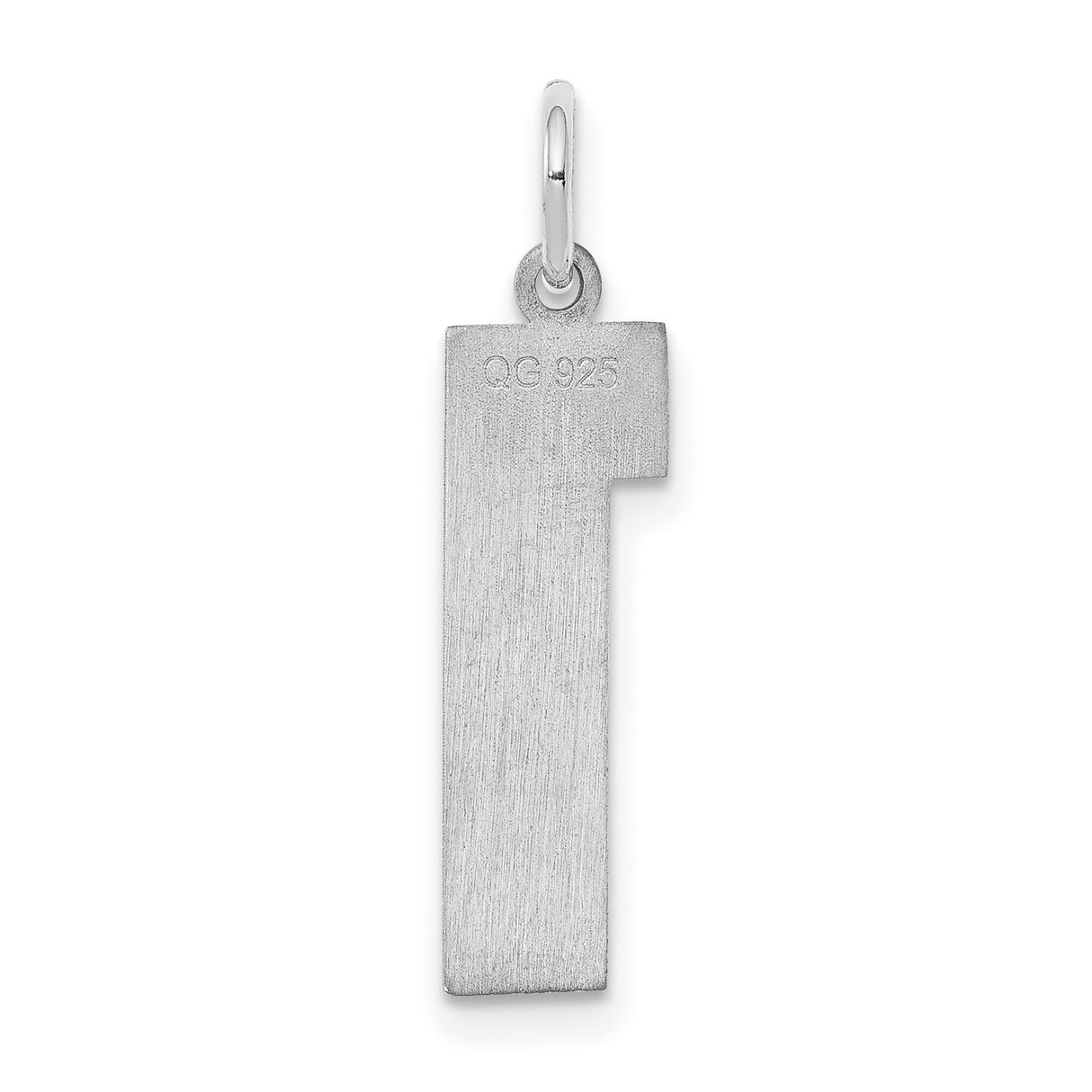 Sterling Silver Number One Pendant Charm, Unisex Polished Numeric Symbol for Necklace or Bracelet