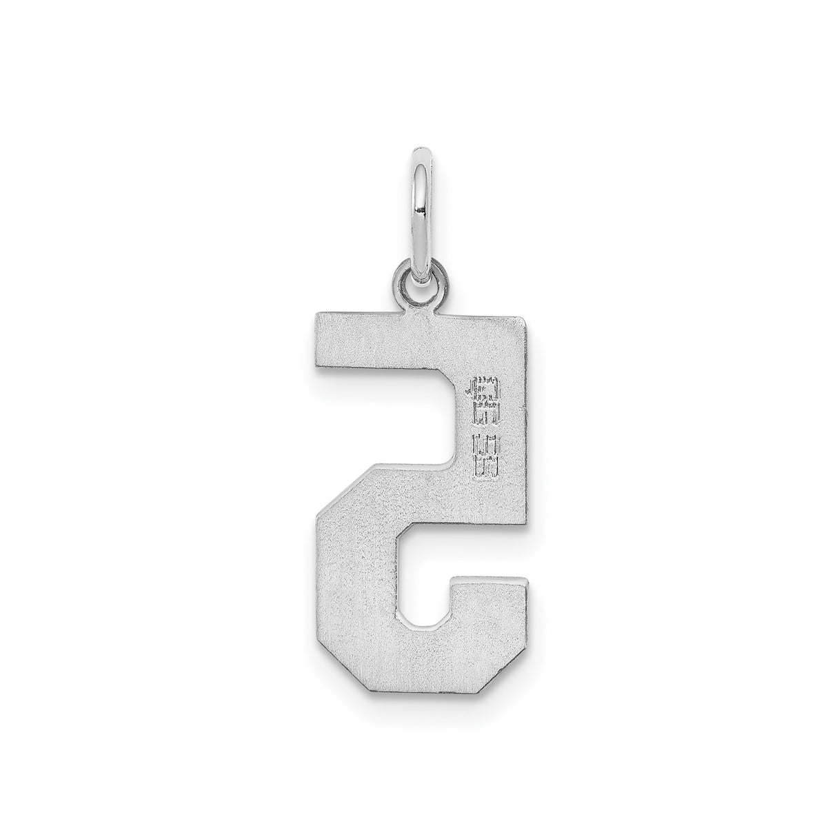 Sterling Silver Number 5 Pendant Charm, Polished Bold Numeral Design, Unisex Jewelry