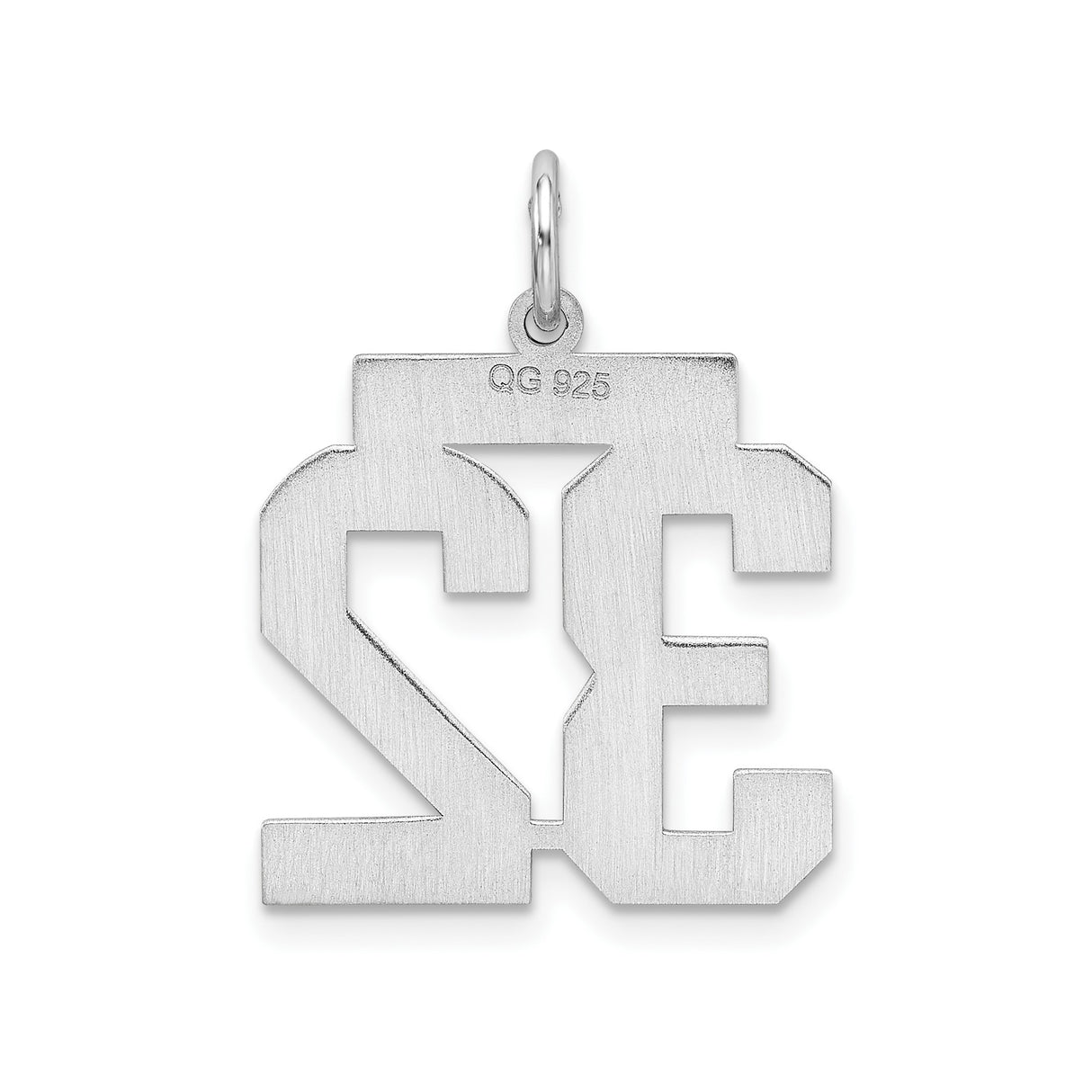 Sterling Silver Number 32 Pendant, Unisex Sports Charm for Team Pride or Jersey Fan Jewelry