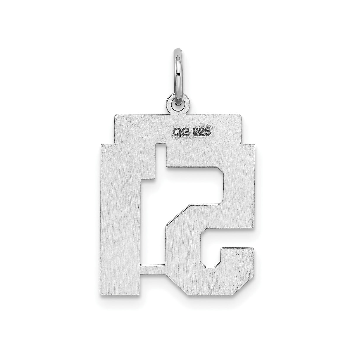 Sterling Silver Number 51 Pendant, Polished Sports Charm, Unisex Athlete Jewelry