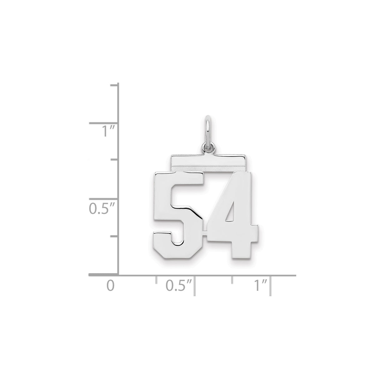 Sterling Silver Number 54 Pendant, Bold Block Digits, Sports Jewelry for Athletes