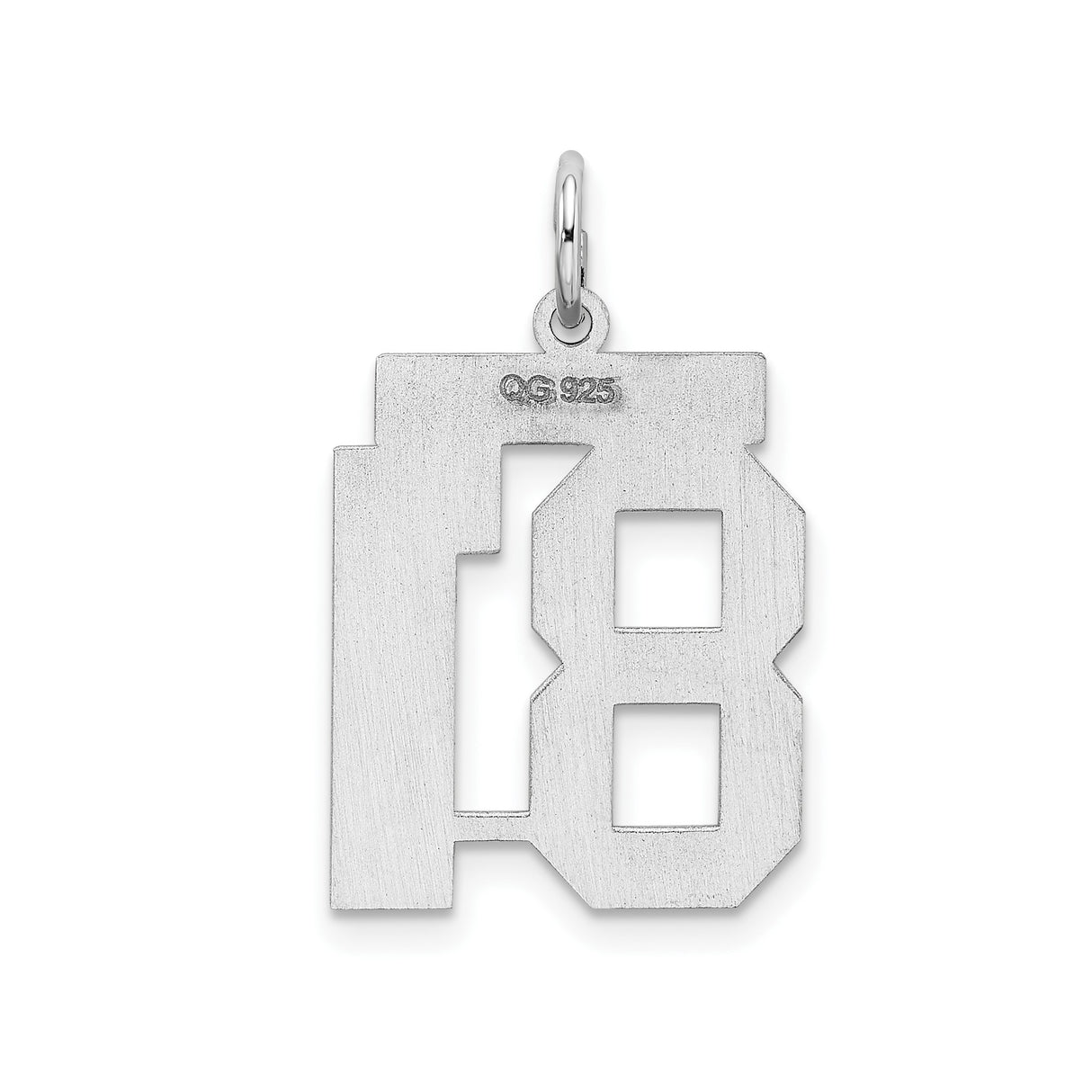 Sterling Silver Number 81 Pendant, Block Style Sports Charm for Men or Women