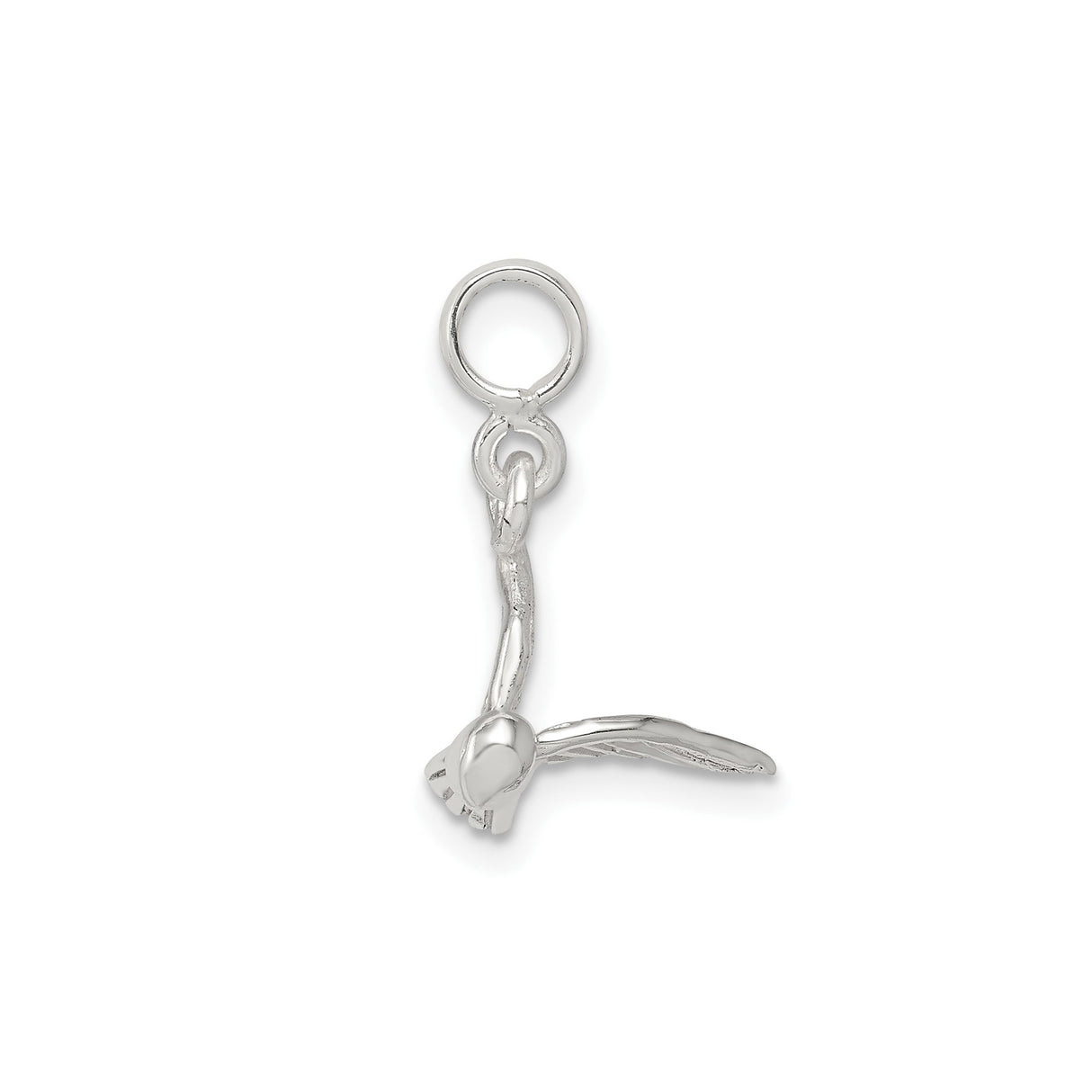 Sterling Silver Dove Pendant Charm, Flying Bird Symbol of Peace and Faith, Christian Jewelry