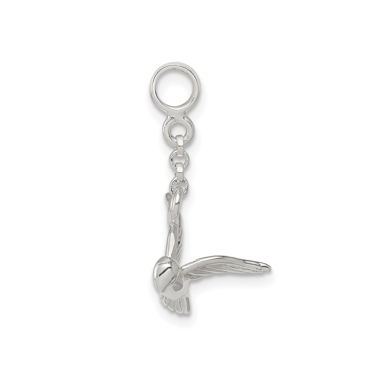 Sterling Silver Dove Pendant with Flying Bird Design, Symbol of Peace and Christian Faith