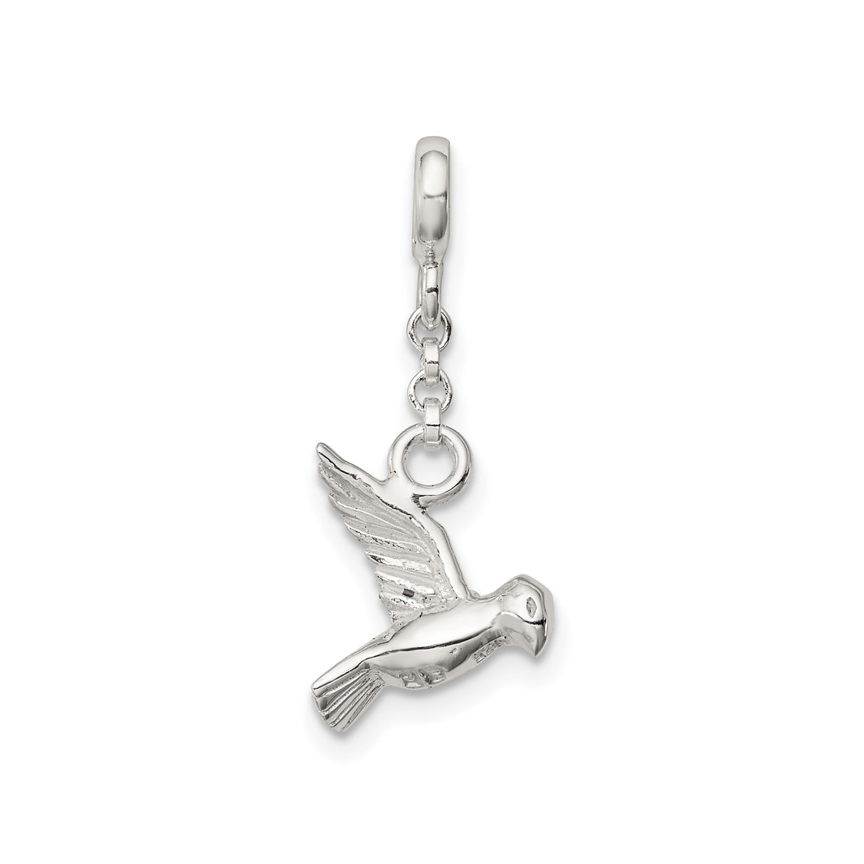Sterling Silver Dove Pendant with Flying Bird Design, Symbol of Peace and Christian Faith